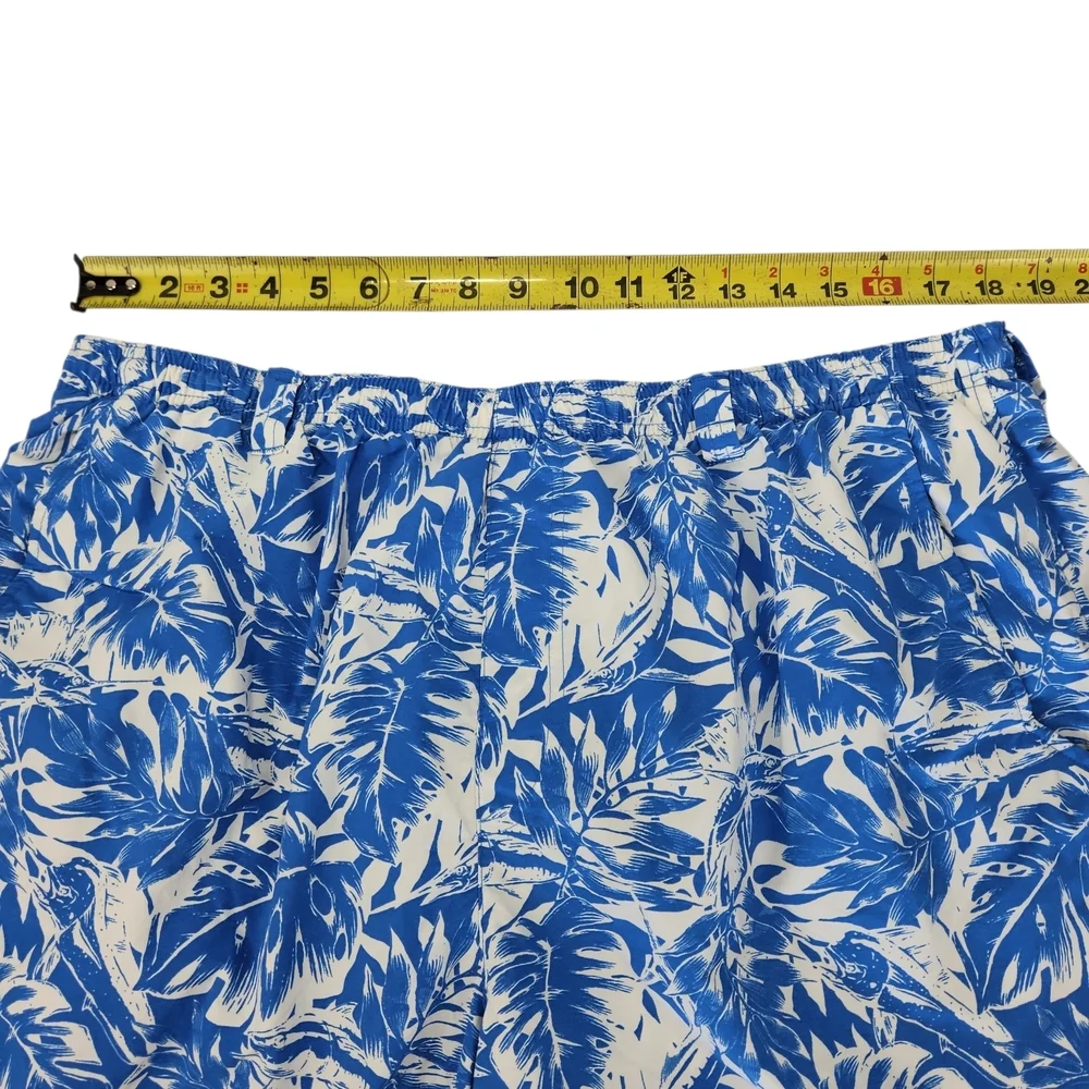 Columbia Sportswear Men’s XXL Blue Tropical Swim Trunks Mesh Lined Beach Shorts